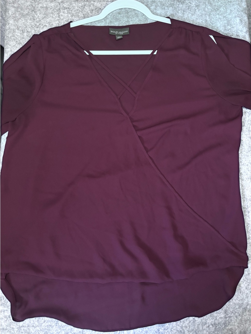 BOLD elements Women's Wine Wrap-Style Blouse